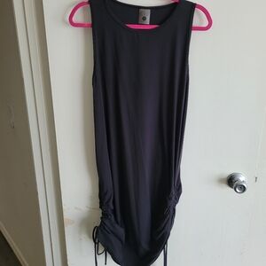 CVG Black Sleeveless Ruched Dress
